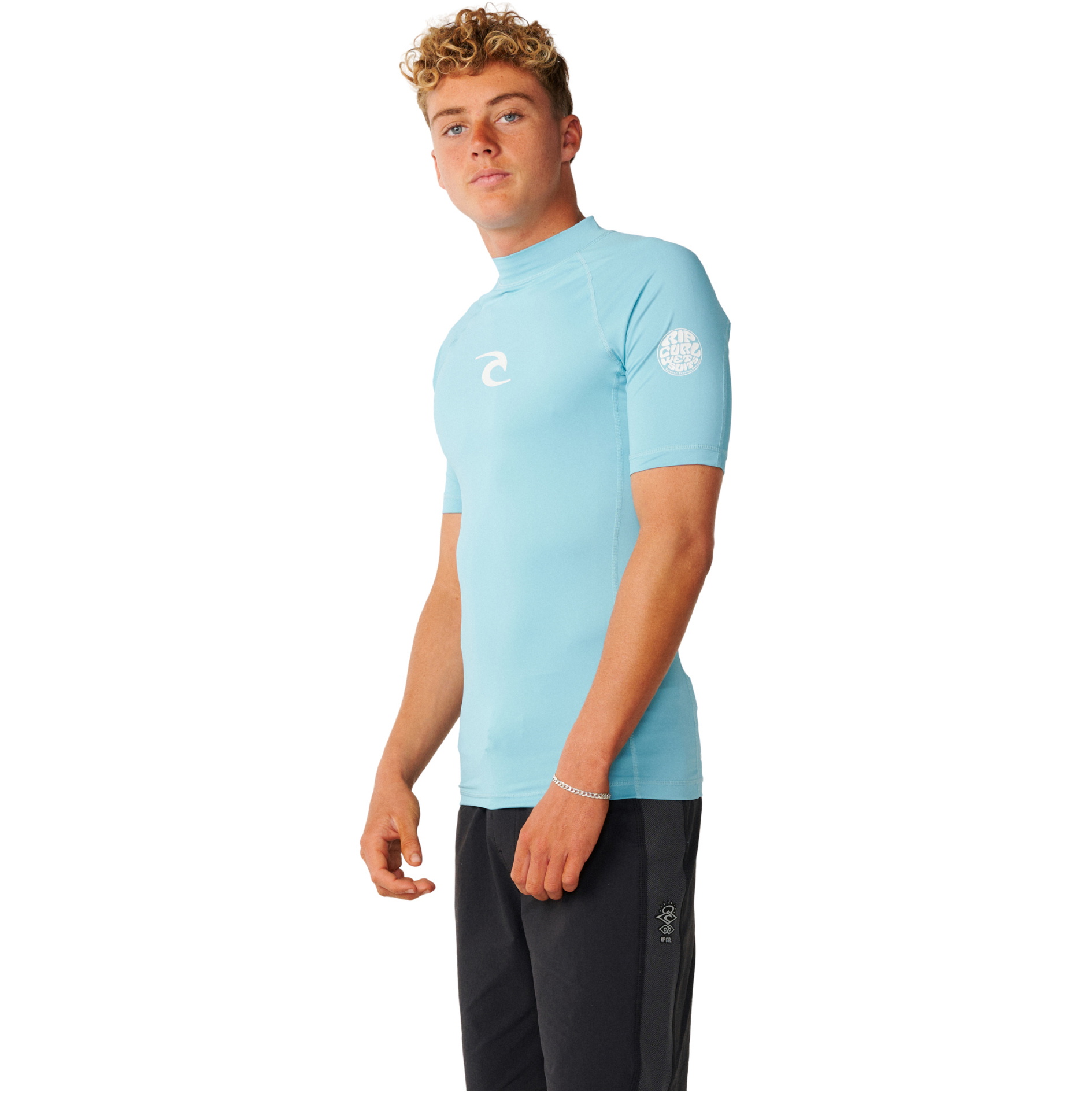 2026 Rip Curl Mens Waves UPF Perf Short Sleeve Rash Vest 198MRV - Wave Pool